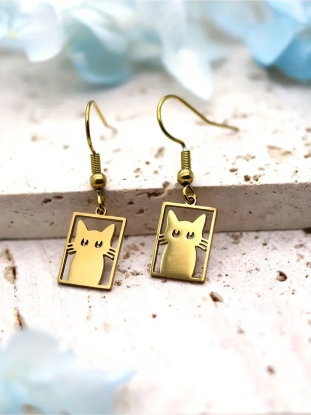 Cat Silhouette Drop Earrings